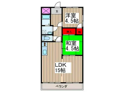 フカイマンション(2LDK/2階)の間取り写真
