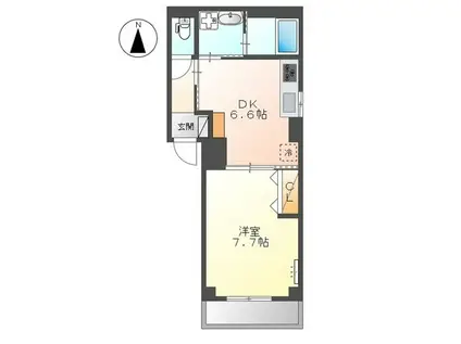 クレセントコート(1DK/3階)の間取り写真