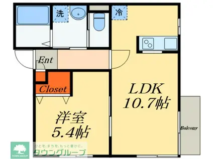 パークサクラII(1LDK/2階)の間取り写真
