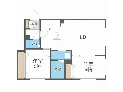 TERRACE COCORO(2LDK/3階)の間取り写真