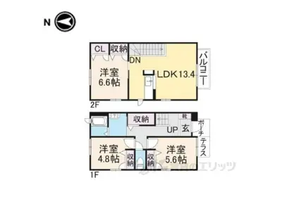 プレミール3(3LDK/1階)の間取り写真