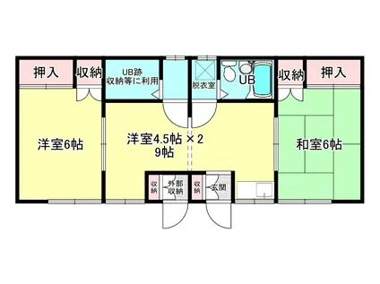 ラップウイング大矢沢(2LDK/2階)の間取り写真