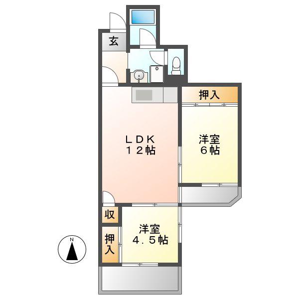メゾン吹上(2LDK/1階)の間取り写真