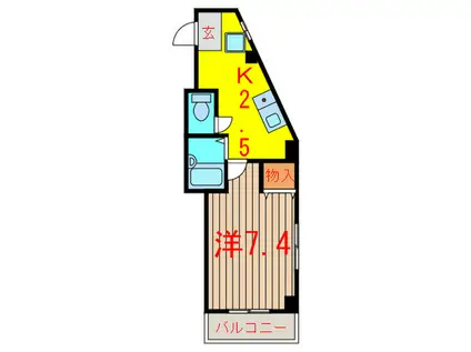 レフア南常盤台(1K/1階)の間取り写真