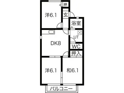 エントピア御望A G(3DK/1階)の間取り写真
