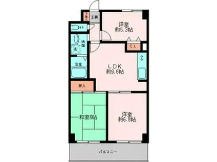 アーバンコート宮崎台(3LDK/6階)の間取り写真