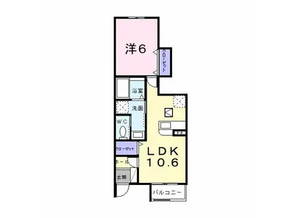 グリーン コートC(1LDK/1階)の間取り写真