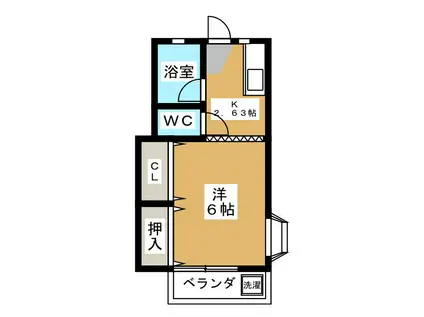 サンハイツ(ワンルーム/1階)の間取り写真