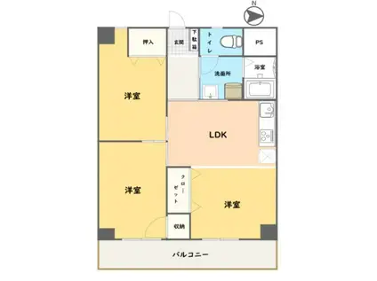 フローレンス猪原(2LDK/4階)の間取り写真