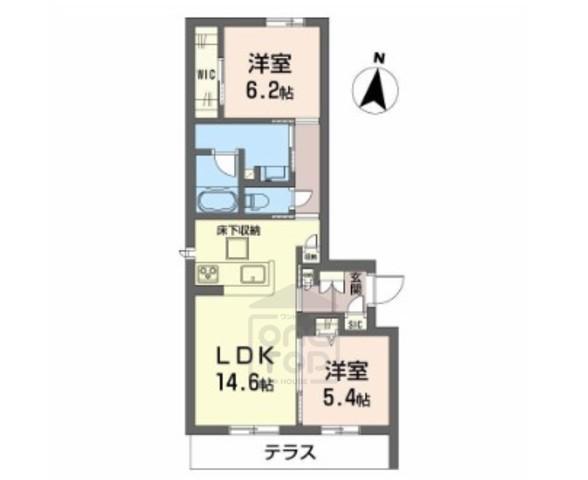 シャーメゾン バードヒルズ(2LDK/1階)の間取り写真