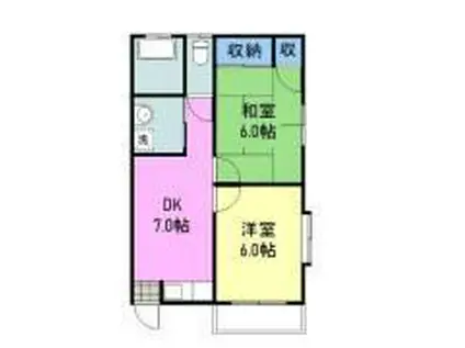 エクセルKOYO(2DK/2階)の間取り写真