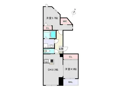 メゾン・ド・マルシェ(2DK/3階)の間取り写真