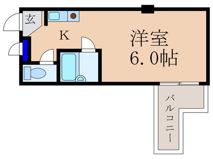 プルミエール勧修寺(1K/2階)の間取り写真
