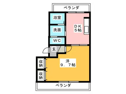 ロイヤル茂(1DK/1階)の間取り写真