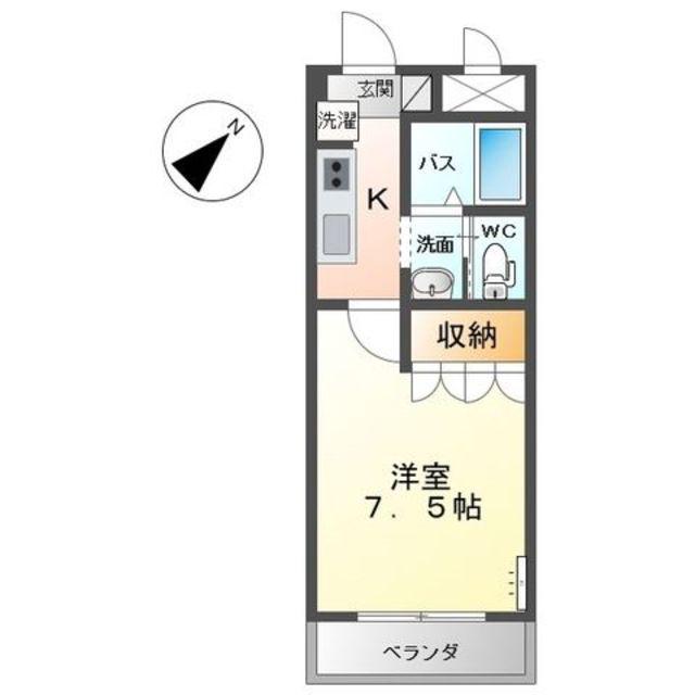 コーポハウス花(1K/1階)の間取り写真