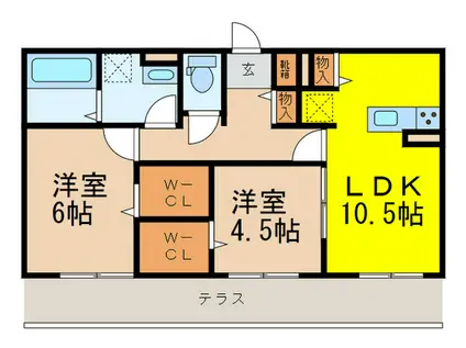 D-ROOMKOTOBUKI(2LDK/1階)の間取り写真