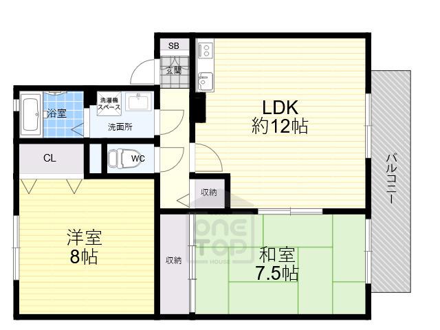 グランメールコート(2LDK/2階)の間取り写真