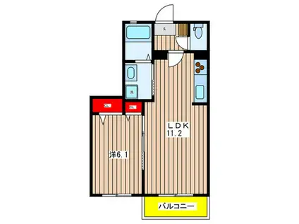 TRAUM(1LDK/2階)の間取り写真
