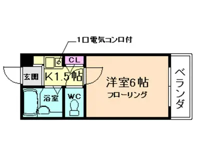 アイワハイツ(1K/2階)の間取り写真