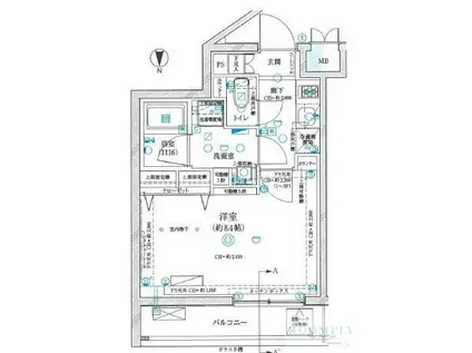 GRAN PASEO神楽坂II(1K/2階)の間取り写真