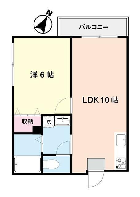 レバランス畑口(1LDK/3階)の間取り写真