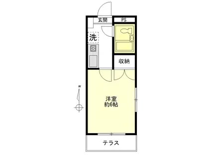TKハイツ(1K/1階)の間取り写真