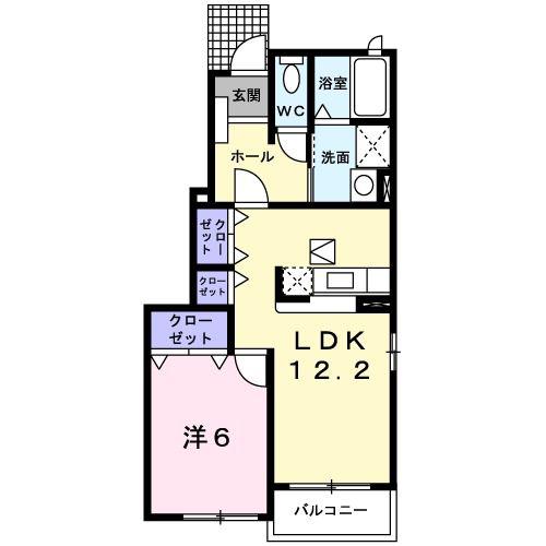 ヴィエルジュ(1LDK/1階)の間取り写真