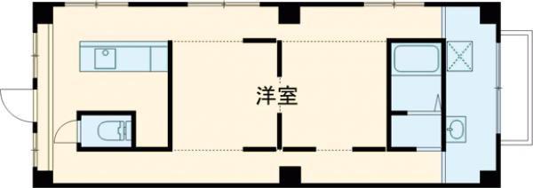 BELLTREE水木通(ワンルーム/3階)の間取り写真
