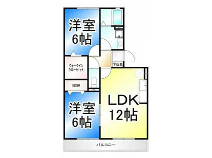 グランコスモ竹内(2LDK/2階)の間取り写真