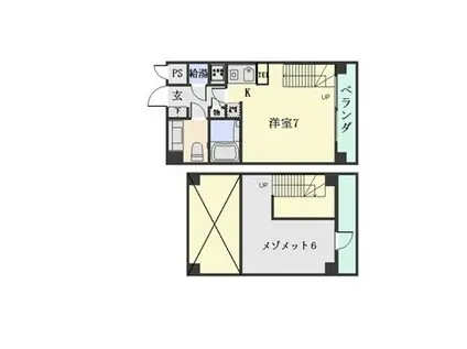 キアーラ御所(1K/4階)の間取り写真