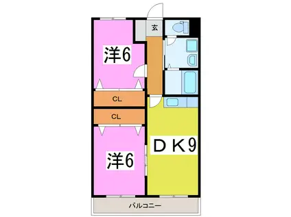 ウィズ・ラニッシュ(2DK/2階)の間取り写真