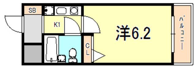 エスリード神戸(1K/4階)の間取り写真