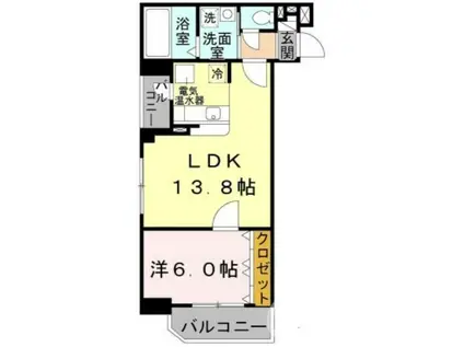 イーストキューブ(1LDK/3階)の間取り写真