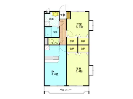 ピュアタウンI(2LDK/3階)の間取り写真