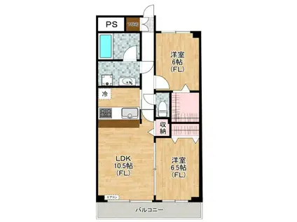 グランメール(2LDK/2階)の間取り写真