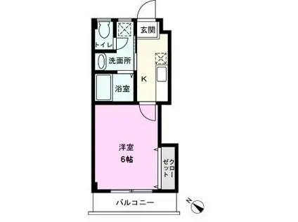 カーサグランデ(1K/1階)の間取り写真