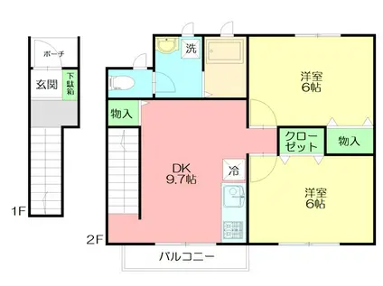 アールコート樅(2LDK/2階)の間取り写真