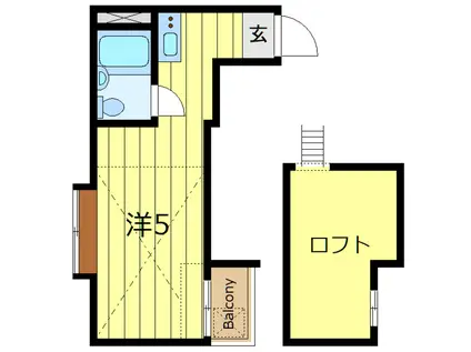 シュガーハイム(ワンルーム/2階)の間取り写真