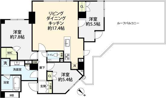 ブランズ瀬田(3LDK/3階)の間取り写真