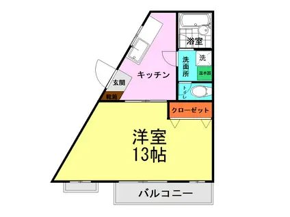 アローハイム庄口公園(1K/1階)の間取り写真