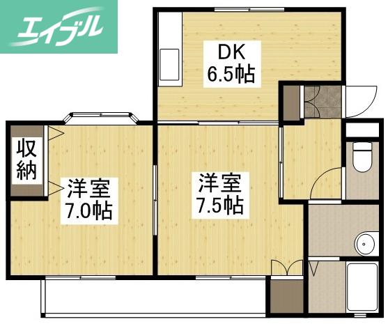 サンヒルズ(2DK/1階)の間取り写真