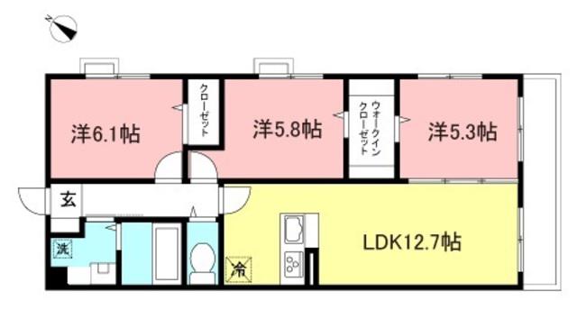 CRADLE(3LDK/2階)の間取り写真