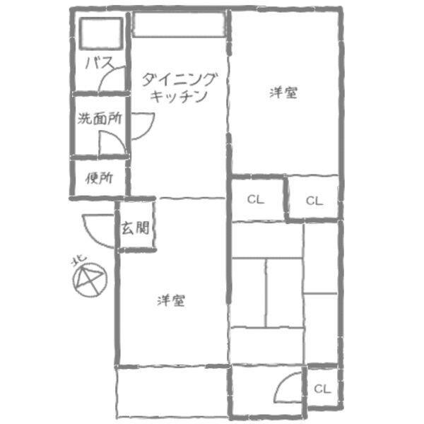 松降コーポラス(3DK/4階)の間取り写真