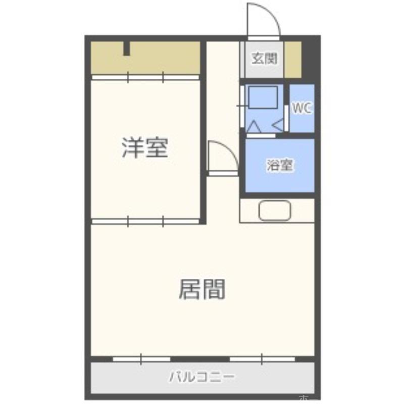 KC中の島(1LDK/3階)の間取り写真