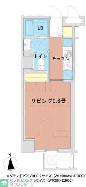 新百合 和田文ビル(1K/5階)の間取り写真