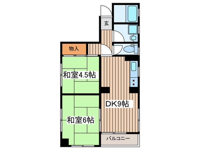 YHS堀田(2DK/4階)の間取り写真