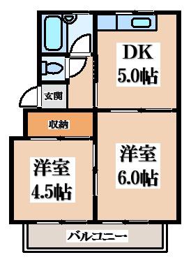 SERIE東大阪(2DK/3階)の間取り写真