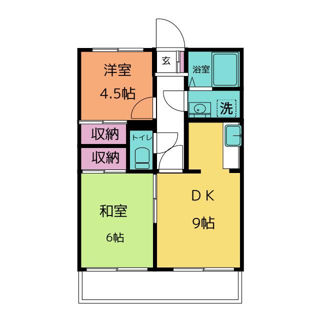 メイフェアーNO.5(2DK/2階)の間取り写真