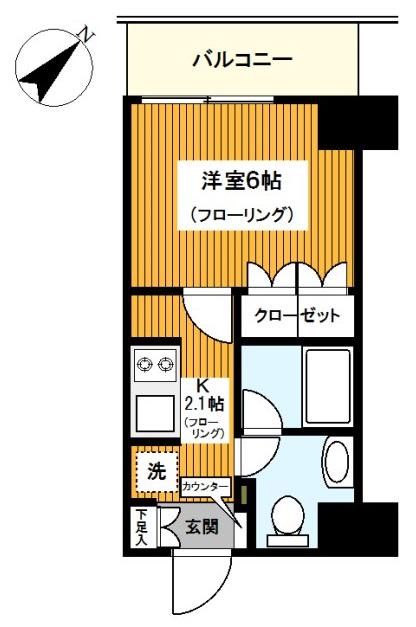 CITY LUX TOBE(1K/4階)の間取り写真