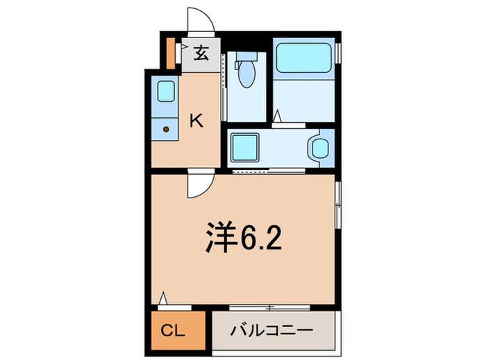 ワコーレヴィータ青木ウエスト(1K/2階)の間取り写真